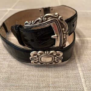 Vintage Fossil Leather with Silver Concho Belt